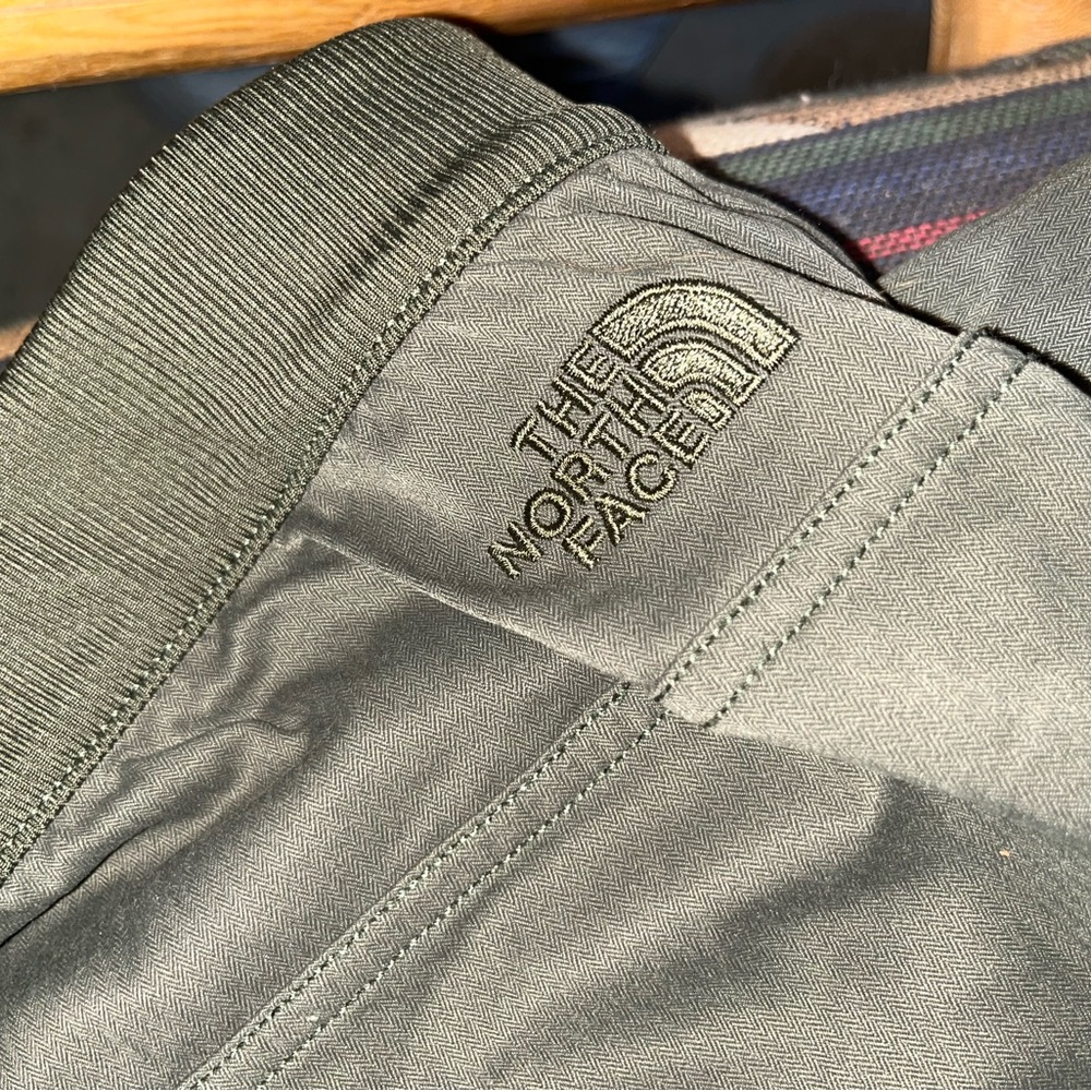 The North Face Olive Green Softshell pants with Embroidered Logo